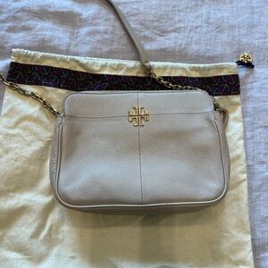 Tory Burch Cream Leather Crossbody Bag
